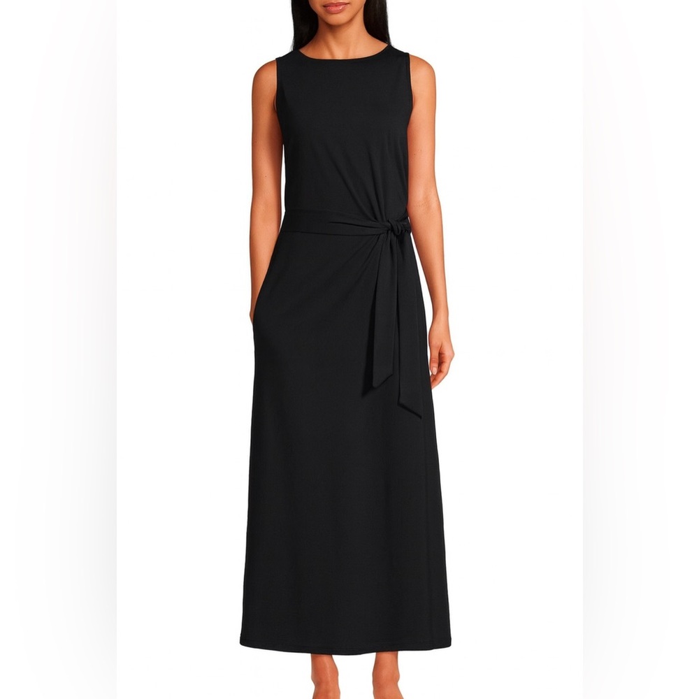 Lands’ End Cotton Modal Maxi Dress Sleeveless Tie Waist 3x